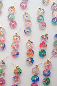 Beautiful Handmade Gifts, Hand Painted Multicolor Earrings For Party, Colorful Hand Painted Drop Earrings, Colorful Hand-painted Drop Earrings, Hand Painted Multicolor Party Earrings, Unique Hand Painted Party Earrings, Hand Painted Dangle Earrings For Party, Shrink Plastic Ideas, Shrinky Dink Earrings