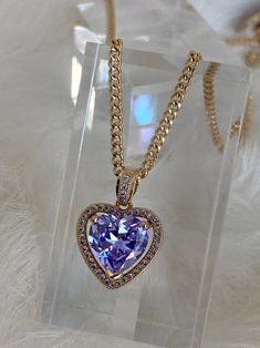 purple heart necklace, purple crystal heart necklace, purple heart shaped necklace, light purple heart necklace, heart necklace gold, heart necklace for girlfriend, dainty heart necklace, Vanessa Mooney MINI HEART NECKLACE PURPLE Heart Gem Necklace, Purple Heart Cut Cubic Zirconia Jewelry, Purple Cubic Zirconia Jewelry For Valentine's Day, Purple Double Heart Charm Jewelry, Purple Double Heart Jewelry With Heart Charm, Valentine's Day Purple Diamond Jewelry, Elegant Purple Heart Cut Necklace, Lavender Things, Purple Heart Necklace