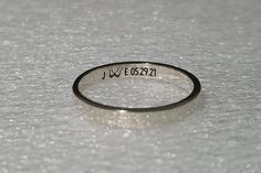 ✤ The ring is a Solid High-Quality Sterling Silver Ring. (Nickel free ring) ✤ Unique and personalized, you can add name, date, initials, quote, signature, handwriting, picture, etc. Make it only one piece in the world. ✤ Using a computer engraving machine to engrave the ring. Many font designs, consistently line and sharp. IF YOU HAVE ANY QUESTIONS or REQUEST, PLEASE CONTACT ME. = RING DETAILS = ✤ Band wide: 3 mm (If you want other wide, please visit my shop or contact me.) ✤ Engraved Color: Bla Modern Rings With Engraving Option For Anniversary, Modern Anniversary Rings With Engraving Option, Personalized White Gold Promise Ring, Minimalist Engraved Ring With Engraving Option, Minimalist Stamped White Gold Rings, Sterling Silver Promise Ring With Engraved Text, Customizable Sterling Silver Promise Ring, Silver Stamped Stackable Promise Rings, Modern Personalized Stackable Rings For Promise