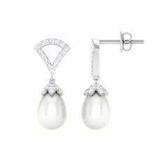 Product Details Radiate trendiness and chic style with Freshwater Pearl Contemporary Earrings, featuring divine drop-shaped pearls for an exquisite look. Product Information SKU SHP-EARRINGS062210030 Weight 1.44 gm (Approximate) FRESHWATER PEARL INFORMATION No.of Stones 2 Pieces Total Weight 5.48 Carat (Approximate) Dimension(approx) Drops-6X9 mm-2 Pcs Color White Cut Brilliant Shape Drops Setting Type Bead-Set Quality Grade AAA DIAMOND INFORMATION No.of Stones 80 Pieces Total Weight 0.56 Carat Pear-shaped Pearl Drop Bridal Earrings In White Gold, Modern White Akoya Pearl Earrings, White Gold Bridal Earrings Teardrop Elegant Design, Elegant Pear-shaped Diamond Earrings For Evening, Elegant Teardrop White Gold Bridal Earrings, Elegant White Gold Teardrop Bridal Earrings, White Diamond Teardrop Pear Earrings, Fine Jewelry White Pear Diamond Earrings, Diamond White Pear-shaped Teardrop Earrings For Formal Occasions