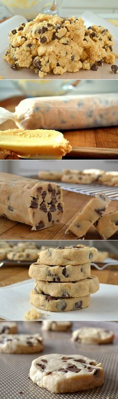 cookies are stacked on top of each other and ready to be baked in the oven