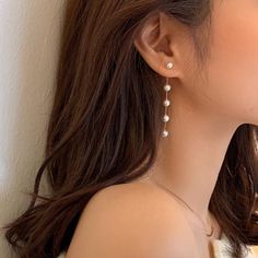 Bought For A Wedding & Did Not Wear. Never Worn, New In Packaging. Gorgeous Length. Pearl Bridal Jewelry Bohemian, Beach Wedding Jewelry Earrings, Beach Wedding Bridesmaid Earrings, Korean Accessories, Long Pearl Earrings, Gold Pearl Earrings, Earring Crafts, Pearl Earrings Dangle, Girls Earrings