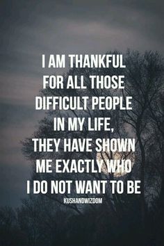 the words i am grateful for all those difficult people in my life they have shown me exactly who i do not want to be