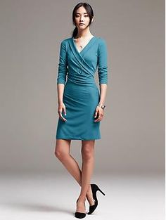 Faux-Wrap Dress Dream Dresses, Working Woman, Perfect Woman, Faux Wrap Dress, Cocktail Dress Party, Dream Dress, Passion For Fashion, Elegant Dresses, Knit Dress