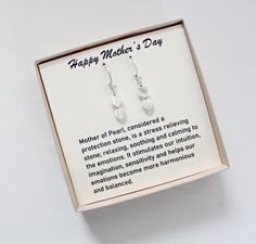 "These beautiful mother of pearl heart earrings are handcrafted by me. Perfect gift for Mothers Day from son or 70th birthday gift for Mom! Mother of pearl 6-7mm hearts are showcased along with 2mm sterling silver beads wire wrapped to sterling silver ear wires. Earrings hang approximately 3/4\" from ear wires. Metaphysical meaning of Mother of Pearl: Mother of Pearl, considered a protection stone, is a stress relieving stone; relaxing, soothing and calming to the emotions. It stimulates our int Meaning Of Mother, Birthday Gift For Aunt, Mothers Day Earrings, Pearl Heart Earrings, Bloodstone Jewelry, Bloodstone Necklace, Aunt Birthday Gift, March Birthstone Necklace, Unique Handcrafted Jewelry