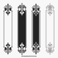 four black and white ornamental designs