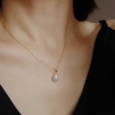 women-Necklace-freshwater pearl-gift for her Dainty Teardrop Pearl Drop Necklace, Classic Pearl Drop Teardrop Pendant Necklace, Formal Drop Necklace With Pearl Pendant, Delicate Teardrop Pearl Pendant Drop Necklace, Minimalist Pearl Drop Teardrop Pendant Necklace, Drop Pearl Pendant Necklace As Gift, Classic Teardrop Pearl Pendant Drop Necklace, Pearl Drop Gift Necklace, Minimalist Teardrop Drop Necklace With Pearl Charm