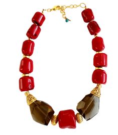 MINU Jewels Necklaces Selene Necklace Luxury Red Coral Necklaces, Luxury Red Coral Necklace, Red Bamboo, Bamboo Coral, Egyptian Jewelry, Beaded Jewelry Designs, Real Jewelry, Chunky Jewelry, Earrings Inspiration