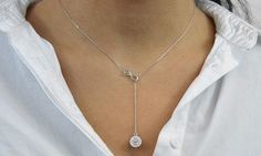 Up To 83% Off on Swarovski Elements Y Necklace | Groupon Goods Element Necklace, Infinity Charm, Y Necklace, Swarovski Stones, Plate Necklace, Infinity Necklace, Metal Accessories, Drop Necklace, Delicate Necklace