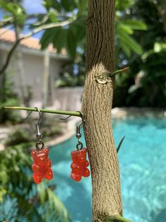 Gummy Bear Earrings | Etsy Red Resin Novelty Earrings, Red Plastic Earrings For Gift, Fun Clear Jewelry For Gifts, Fun Clear Jewelry As Gift, Fun Clear Jewelry As A Gift, Trendy Plastic Earrings For Gift, Casual Personalized Earrings As A Gift, Trendy Resin Earrings As Gift, Clear Plastic Jewelry For Gifts