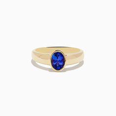 Effy 14K Yellow Gold Tanzanite Ring Classic Tanzanite Gold Ring, Classic Gold Tanzanite Ring, Heirloom Tanzanite Rings In Yellow Gold, Heirloom Tanzanite Yellow Gold Rings, Yellow Gold Tanzanite Rings, Yellow Gold Tanzanite Ring With Polished Finish, Classic Tanzanite Solitaire Ring, Classic Tanzanite Rings With Bezel Setting, Formal Yellow Gold Tanzanite Birthstone Ring