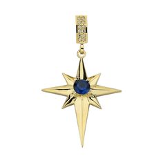 Discover the elegance of our 14K Gold Blue Sapphire North Star Pendant. This exquisite piece features a stunning blue sapphire at its center, representing the Polaris star. Perfect as birthstone jewelry, it makes an ideal birthday gift for someone special. The North Star design adds a celestial touch, making it a beautiful and meaningful accessory for any occasion. This pendant is perfect for layering, adding a touch of sophistication to any outfit. Product Features: * Made to Order: Crafted specifically to your preferences. * Gold KT: 14K Solid Gold (stamped) * Gold Weight: Approximately 1.75 grams Only Pendant( Without Chain)  * Gemstone; Blue Topaz  * Chain Lengths: Choose from a range of lengths, from 14" to 24" (36cm to 61cm), to suit your preference. * The chain style is cable. All c Star Shaped Sapphire Jewelry Gift, Blue Star-shaped Celestial Jewelry, Celestial Blue Star-shaped Jewelry, Celestial Star Sapphire Jewelry, Blue Gemstone Star Of David Jewelry, Blue Star Of David Gemstone Jewelry, Star-shaped Blue Birthstone Jewelry, Blue Star-shaped Birthstone Jewelry, North Star Design