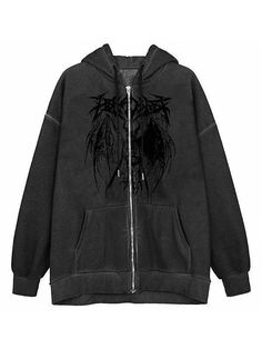 ⚡️Buy Punk Goth Graphic Oversized Hoodie Black S under $29.00 in Hoodies Online. Color:Black,Brown Pattern Type:Skeleton Composition:Cotton 65%/Spandex 35% Style: Casual. ✓2022 NEW YEAR SALE | $10 OFF OVER $75 CODE: NY1 I $25 OFF OVER $125 CODE: NY2 | $35 OFF OVER $215 CODE: NY3✓Free Shipping on all orders over $69 USD.. Check reviews and order Oversized Skeleton Print Zipper Hoodie today. Goth Hoodie, Graphic Aesthetic, Harajuku Hoodie, Printed Hoodies, 90s Baggy, Streetwear Hoodie, Skeleton Print, Brown Pattern, Estilo Punk