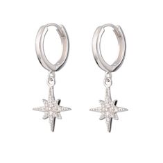 These star earrings will add a touch of glamour and sparkle to any outfit. Starburst hoop earrings are perfect party wear and you can choose from silver or gold. An easy win on the style front - these star earrings are an instant modern classic. Stylish design with added sparkle, a contemporary jewellery classic - huggie hoop earrings are a wonderful way to add movement to an up-do for evening, or a fresh finish to a daytime look. Comfortable and easy to wear, open the hoop and slide down from the narrow part of the ear to the fleshier lobe, slip through the piercing and click closed. We use only exceptionally high quality sterling silver, 18 carat gold and nano crystals in our designs. These starburst hoop earrings would be perfect for the party season, a great gift, or a special gift jus Cubic Zirconia Hoop Earrings, Ear Parts, Gold Starburst, Starburst Earrings, Party Kleidung, Matching Jewelry, Sterling Silver Hoop Earrings, Recycled Silver, Huggie Hoop Earrings