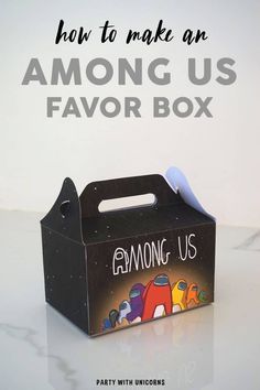 an empty box with the words, how to make an among us flavor box