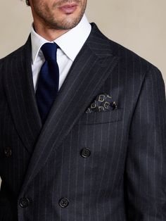 Break through the bitter winter in sophisticated style, thanks to this expertly tailored suit jacket crafted from super 120s Italian wool flannel, a luxurious fabrication that is lightweight yet warm to carry you through cooler climes.  TAILORED SLIM Grey Flannel Suit, Italian Bespoke Suits, Luxury Double Breasted Suit With Welt Pockets, Timeless Suit With Double Button Closure And Notch Lapel, Luxury Long Sleeve Double Breasted Suit With Welt Pockets, Double Breasted Business Suit With Concealed Placket, Timeless Business Casual Suits With Double Button Closure, Business Double-breasted Suit With Concealed Placket, Timeless Business Tweed Jacket With Concealed Placket