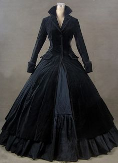 Winter Black Gothic Victorian Edwardian Dress   Condition: Brand New  Color: amp;nbsp; As Picture  Material: Cotton  Silhouette: Ball Gown  Sleeve Length: Long Sleeve  Dresses Length:Floor-Length  Neckline: V-Neck  Style: Vintage  Includes: Dress Vintage Winter Outfit, Vintage Winter Outfits, Vintage Cocktail Dresses, Dress Coat Outfit, Gothic Victorian Dresses, Dress Medieval, Vintage Dresses Online, Theatre Performance, Vintage Velvet Dress