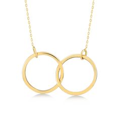 PRICES MAY VARY. INSPIRATION: 14k gold intertwined circles necklace symbolize union and loyalty. So, show her she completes you to the infinity. MATERIAL: Handcrafted with the highest quality US-sourced real gold. 14k solid gold is nickel-free, allergy-free, and lead-free. Real gold is a perfect choice that doesn’t oxidize, discolor or lose its shine. AUTHENTICITY CERTIFICATE: Made from 100% real gold with world-class craftsmanship and passed multiple quality checkpoints at every step. Each piec