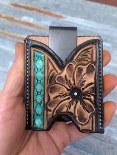 Hand Tooled Leather Boot Wallet with Flower and Southwest Bar The Rodeo Rose Boot Wallet, Tooled Leather Wallet, Clear Purses, Leather Blazer Jacket, Front Pocket Wallet, Hand Tooled Leather, Pocket Wallet, Leather Boot, Tooled Leather