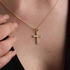 ✨ Minimalist Cross Pendant - The Perfect Symbol of Faith and Elegance ✨ Discover the timeless beauty of our Minimalist Cross Pendant. This elegant crucifix pendant is designed to be a symbol of your faith while adding a touch of sophistication to any outfit. Crafted with care and precision, this pendant is a perfect blend of simplicity and grace. 🌟 Exquisite Gold Cross Necklace for Every Occasion 🌟 Our Gold Cross Necklace is more than just jewelry; it's a statement of devotion and style. Made Gold Crucifix Necklace, Diamond Necklace Gold, Crucifix Necklace, Christmas Necklace, Gold Cross Necklace, Summer Gifts, Gold Cross, Christmas Jewelry, Gifts Christmas