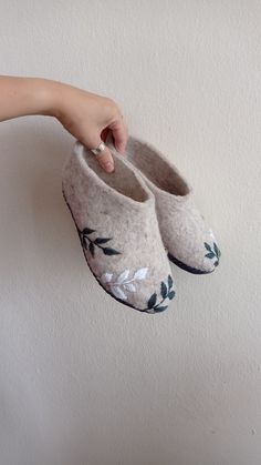 Eco shoes, Felted slippers for women, womens house shoes, wool shoes from organic wool, gift for woman, Handmade eco friendly slippers Wool Slippers Diy, Slippers From Felted Sweaters, Felting Shoes, Polish Flowers, Felted Shoes, Nail Polish Flowers, Preserving Foods, Felted Wool Slippers, Felt Slippers