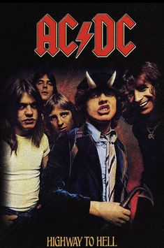 the band ac / dc is shown in an advertisement for their album highway to hell