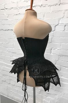 "Dear friends! I'm fully booked that's why I'm temporarily NOT accepting new orders for wedding dresses and big projects. But you still can order any cape, collar, fan or buy Ready-to-Ship items from the \"Available for Order\" section by this link https://etsy.me/3dWQPOm I'll start taking comissions for this corset in October 2021. This overbust corset is made of black royal satin and strong corset net and decorated with more than 8000 DMC glass crystals (not plastic). It has 26 flat and spiral Corset Vampire, Crinoline Cage, Vampire Style, Ball Costume, Gothic Outfit, Dark Fairytale, Overbust Corset, Gothic Outfits, Halloween Dress