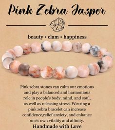 PRICES MAY VARY. Natural Crystal Bracelet: Pink zebra stones have a calming and balancing effect, reducing stress and anxiety, making people feel calm and relaxed. Wearing a pink zebra bracelet can also enhance people's confidence and courage, and enhance their willpower Healing Bracelet: Embrace the vibrant and harmonizing vibes of natural crystal stone. Natural stone bracelet can promote balance, allowing you to navigate life with confidence and enthusiasm. May wearing this spiritual crystal b Crystal Friendship Bracelet, Pink Zebra Jasper, Zebra Jasper, Spiritual Crystals, Yoga Bracelet, Crystal Healing Bracelets, Crystal Beads Bracelet, Natural Stone Bracelets, Gemstone Beaded Bracelets