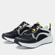 Exhault Cyber Carbon Shoe | Alegria Shoes Functional Lace-up Training Walking Shoes, Functional Lace-up Sneakers With Arch Support, Black Mesh Sneakers With Arch Support, Training Sneakers With Arch Support And Engineered Mesh, Black Athleisure Running Shoes With Ortholite Insole, Black Mesh Running Shoes With Arch Support, Black Sporty Walking Shoes With Secure Fit, Functional Lace-up Sneakers With Engineered Mesh, Outdoor Running Shoes With Arch Support