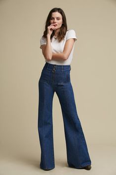 Bardot High Waisted Bells in Filmore – Stoned Immaculate Clothing Selvedge Denim, Bell Bottom Pants, High Rise Jeans, O Ring, Wide Leg Jeans, Bell Bottoms, High Waist Jeans, Bell Bottom Jeans, Stretch Denim