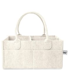 a white bag with two compartments in it