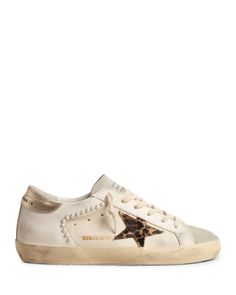 Golden Goose Women's Super-Star Low Top Sneakers Cheetah Golden Goose, Pearl Golden Goose, Golden Goose Wedding Shoes, Leopard Golden Goose, Stockholm Style Shoes, Stockholm Shoes, Cute Sneakers For Women, Dressy Sneakers, Nice Sneakers