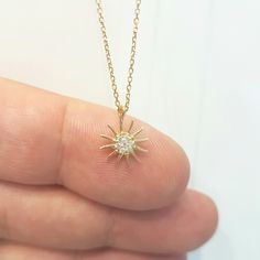 -The sun shaped pendant is made with high-quality 14K solid gold. Also we have listed bracelet and earrings with the same models. So you can combined them. https://www.etsy.com/shop/LatikaJewelryShop - High polish finish and set with flawless cubic zirconia stones. - This dainty, delicate and trendy pendant necklace has been artfully designed for timeless yet modern millennial fashion and you can order in three different colors, yellow , white and rose. - This 14K solid gold pendant comes with a Dazzling 14k Gold Hallmarked Jewelry, Dazzling Hallmarked Necklace For Gift, Dazzling Hallmarked Necklace Gift, Dainty Yellow Gold Jewelry For Celebration, Gold Jewelry With Brilliant Cut As Gift, Handmade Diamond White Jewelry For Gift, Dainty Gold Jewelry For Celebration, Handmade Diamond White Jewelry As Gift, Handmade Diamond White Jewelry Gift