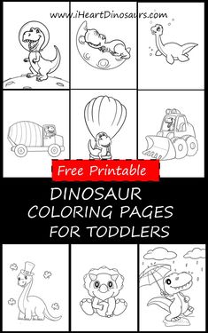 dinosaur coloring pages for toddlers with the title free printable dinosaurs coloring pages for toddlers