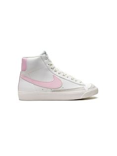 Nike Kids Blazer Mid '77 "White/Pink" Sneakers - Farfetch Nike Rosas, Nike Blazer Pink, Kids Blazers, Pink Nike Shoes, Spiderman Art Sketch, Nike Blazer Mid 77, Blazer Mid, Pink Nikes, Pink Sneakers