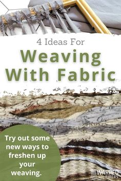 weave with fabric Fabric Loom Weaving, Fabric Weaving Projects, Fabric Weaving Patterns, Weaving With Different Materials, Fabric Strip Weaving, Weaving Textiles Fabrics, Fabric Strips Projects, Weaving Tutorial Beginner