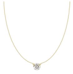 Your single diamond necklace has just gotten an upgrade! The ultimate piece to keep it classic and chic on a daily basis. This necklace is 18k gold and can be worn at 18" or adjust as tight as 10" for that choker feel. This is the core piece to your everyday layering look! 18k solid yellow gold, white gold, rose gold 0.20 carat total weight Adjustable, 10" -18" "﻿The fact this necklace is adjustable is genius, I can wear it tight and layer longer necklaces around it, or wear it longer, and I typ Classic Solitaire Necklace With Delicate Chain, Classic Everyday Diamond Necklace With Adjustable Chain, Classic Solitaire Necklace With Round Pendant And Adjustable Chain, Yellow Gold Solitaire Necklace For Everyday, Classic Diamond Necklace With Delicate Chain For Everyday Luxury, Classic Diamond Necklace With Delicate Chain, Classic Brilliant Cut Station Necklace As Gift, Everyday Yellow Gold Solitaire Necklace, Classic 14k Yellow Gold Solitaire Necklace