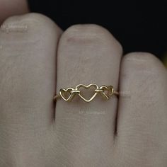 Solid 14K Yellow Gold Love Heart Ring Handmade Minimalist Valentines Day Jewelry Gift Valentine's Day Rose Gold Stackable Rings, Dainty Stackable Midi Rings For Valentine's Day, Valentine's Day Gift Stackable Rings, Dainty Heart-shaped Stackable Rings For Anniversary, Gold Stackable Open Rings For Valentine's Day, Dainty Heart-shaped Stackable Anniversary Rings, Valentine's Day Gold Stackable Open Rings, Dainty Stackable Heart Ring For Anniversary, Dainty Stackable Heart Ring For Valentine's Day