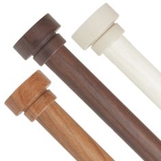 three different types of wood and plastic handles