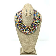 One of a kind seven strand neckline trade beads necklace made with love and patience in Tanzania. Necklace is made out of assorted glass trade beads which were once used to purchase African resources by early Europeans. Trade beads were used between the 16th and 20th century. One size fits all. Trade Beads, African Culture, Beads Necklace, African Art, Tanzania, One Size Fits All, 20th Century, With Love, Beaded Necklace