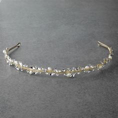 Gold Freshwater Pearl and Crystal Hand-Wired Bridal Headband Rose Gold Wedding Accessories, Rose Gold Headband, Gold Bridal Headband, Rose Gold Headpiece, Crystal Bridal Headband, Pearl Bridal Headpiece, Hair Accessories Tiara, Rose Gold Lights, Pearl Bridal Headband