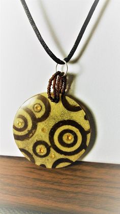 Circle Pattern, Domino Pendant, Necklace Resin, Orange Stone, Brown Necklace, Fashion Pendant, Resin Necklace, White Necklace, Necklace Fashion