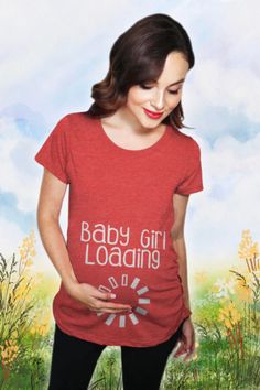 Share the precious anticipation with our 'Baby Girl Loading' maternity t-shirt! This exclusive tee adds a touch of love and pink to your pregnancy journey, letting the world join in on the excitement for your little princess. Crafted for comfort and style, this shirt is a perfect way to showcase your mom-to-be pride. Celebrate the countdown to joy with this maternity tee – because the journey to your baby girl's arrival is filled with sweetness and smiles! 🎀🤰 #MaternityStyle Thanksgiving Pregnancy Shirt, Funny Pregnancy Announcement, Funny Pregnancy, Baby Announcement Photos, Pregnancy Announcement Gifts, Maternity Tees, Pregnancy Humor, Perfect Baby Shower