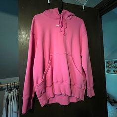 Brand New Nike Phoenix Fleece Hoodie Never Worn Just Don’t Want Anymore Feel Free To Send Me An Offer!! Cute Pink Nike Hoodie, Nike Pink Hoodie With Drawstring Hood, Nike Zip Up Hoodie Pink, Nike Pink Long Sleeve Windbreaker, Bright Pink Nike Hoodie, Nike Phoenix Fleece, Tops Nike, Pink Hoodie, Nike Tops