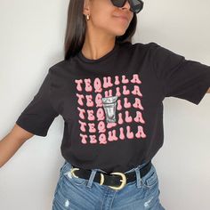 Tequila Shirt - Unisex Ideal gift those tequila lovers and party people! Unisex heavy cotton tee. Basic staple of any wardrobe. No side seams mean there are no itchy interruptions under the arms. 100% cotton (fiber content may vary for different colors) Classic fit Tear-away label Runs true to size ... Tequila tshirt, Alcohol shirts, Funny shirts, Alcohol gift, Tequila gift, Gift for tequila lover, Unisex tshirt, Gift for dad, Gift for Husband, Gift for Wife, Birthday gift ideas, Bachelorette pa Funny Crew Neck Top For Party, Slogan Crew Neck Top For Party, Fitted Novelty Tops With Graphic Print, Funny Graphic Print Tops For Party, Party Slogan Short Sleeve Tops, Short Sleeve Slogan Tops For Party, Party Slogan Tops With Short Sleeves, Novelty Short Sleeve Tops With Text Print, Party Slogan Top With Short Sleeves