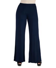 These comfortable palazzo pants are so easy to wear you'll want them in every color Featuring an elastic waist, stretch material, flared pant legs, and a relaxed fit. Available in ten color options and made from a comfortable stretch material that is machine washable. Womens Palazzo Pants, Pants For Work, Pants Blue, Pajama Bottoms, Calvin Klein Woman, Nude Color, Palazzo Pants, Trendy Plus Size, Oversized Shirt