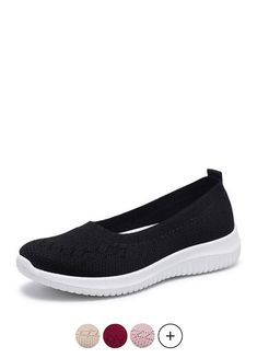 Spring Flat Slip-on Sneakers With Arch Support, Non-slip Slip-on Sneakers For Spring, Casual Black Breathable Slip-ons, Slip-on Flat Sneakers With Arch Support, Casual Stretch Slip-on Sneakers With Cushioned Footbed, Casual Breathable Closed Toe Slip-ons, Casual Non-slip Slip-on Sneakers, Spring Breathable Slip-ons For Sports, Spring Sports Breathable Slip-ons