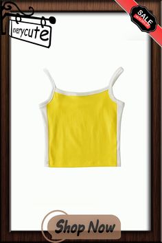 Sexy Solid Vest for Women Summer Camisole New Backless Elastic Basic Short Sling Crop Tops Tanks Women's Camis Y2k Style Summer Camisole With Straps, Yellow Tank Top With Built-in Bra For Summer, Y2k Style Summer Halter Camisole Top, Summer Y2k Halter Camisole Top, Y2k Cami Crop Top For Summer, Y2k Style Spaghetti Strap Camisole For Summer, Y2k Style Cami Crop Top For Summer, Y2k Camisole With Spaghetti Straps For Summer, Y2k Style Summer Camisole With Spaghetti Straps