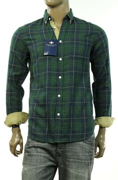 BRAND NEW  ARGYLE CULTURE COTTON SHIRT Size S 100% Guaranteed Authentic with tags attached. Button front closure. Button down collar. Rounded hem. Left chest pocket. Single buttons cuffs. 100% Cotton. Color Green/Navy. Machine wash. Retail price $89.50 Armpit to armpit 21", Shoulders 17", Sleeves 26", Length 28".  Please note: Every monitor displays colors and shades differently according to its type, brand, settings and even age. Please contact before order the item if you couldn't accept any b Slim Fit Cotton Shirt For Winter, Fitted Plaid Shirt For Winter, Winter Cotton Shirt Slim Fit, Winter Cotton Shirt With Slim Fit, Winter Cotton Shirt In Slim Fit, Green Slim Fit Cotton Tops, Green Collared Shirt For Winter, Casual Fitted Plaid Shirt, Green Relaxed Fit Shirt For Winter