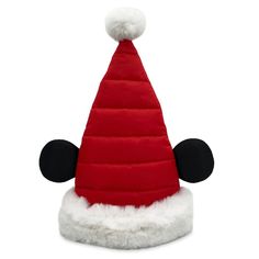 Nwt Quilted Mickey Mouse Santa Hat Adjustable Exclusive Disney Parks Merchandise Disneyland And Disney World Msrp: $29.99 Quilted Santa, Quilted Stocking, Mickey Mouse Quilt, Mickey Mouse Ears Hat, Disney Quilt, Mickey Mouse Hat, Satin Quilt, Disney Mickey Ears, New Mickey Mouse